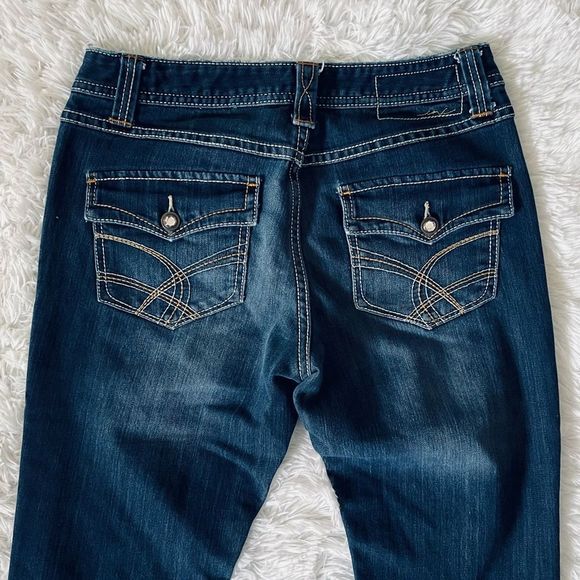 INC Denim Regular Fit Boot Leg Jeans 6 Dark Wash - Picture 7 of 15